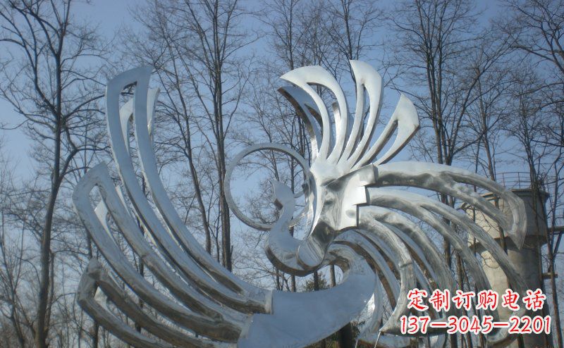 温州不锈钢抽象凤凰雕塑 (4)