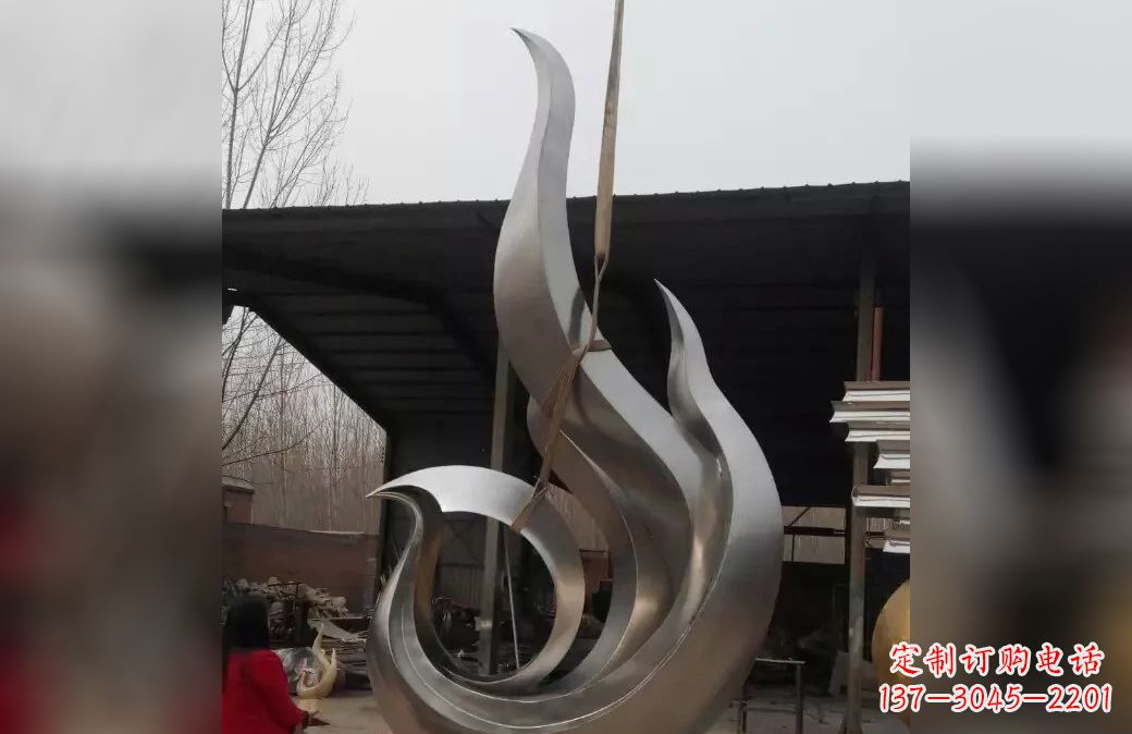 温州不锈钢抽象凤凰雕塑 (7)