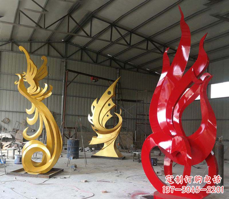 温州不锈钢抽象凤凰雕塑