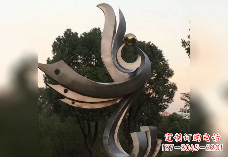 温州不锈钢抽象凤凰雕塑2