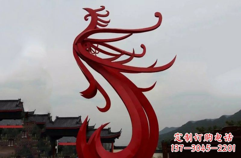 温州不锈钢抽象凤凰雕塑222
