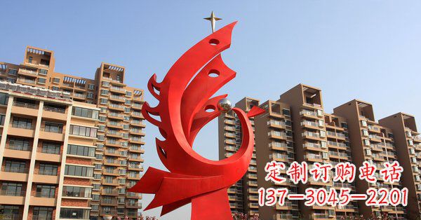 温州不锈钢抽象凤凰小区雕塑