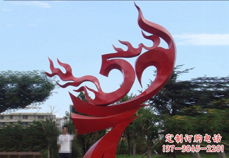 温州不锈钢抽象凤凰涅槃景观雕塑