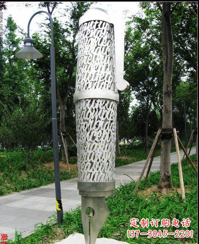 温州不锈钢抽象钢笔雕塑222