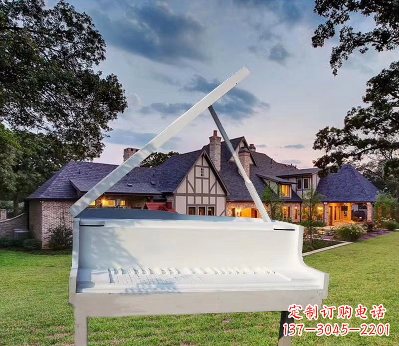 温州不锈钢抽象钢琴雕塑广场景观雕塑