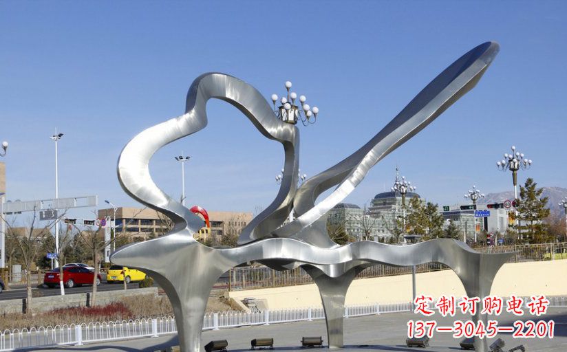 温州不锈钢抽象钢琴广场雕塑