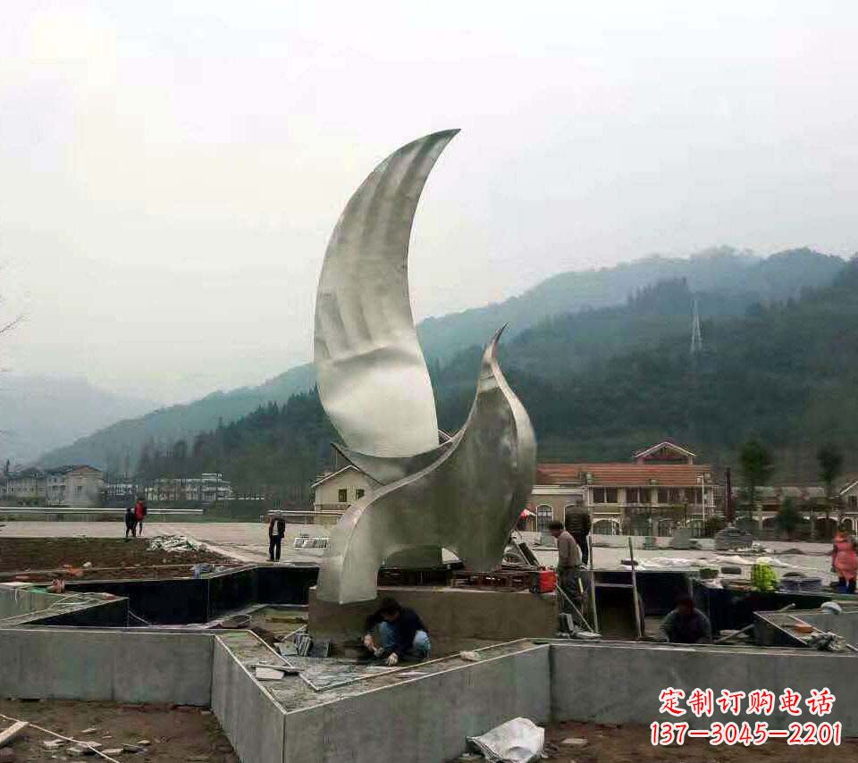 温州不锈钢抽象鸽子雕塑1