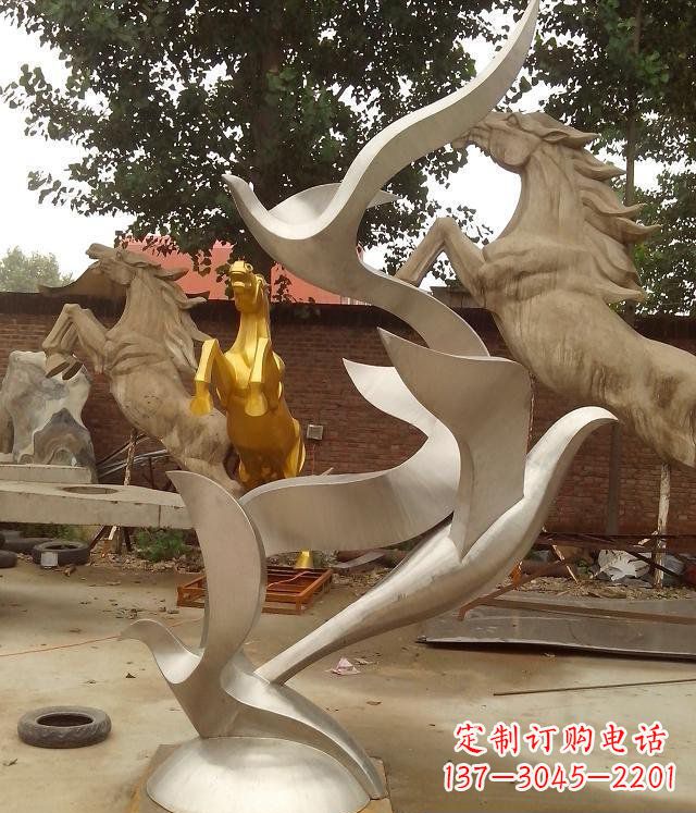 温州不锈钢抽象鸽子动物雕塑