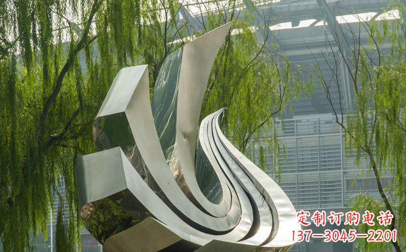 温州不锈钢抽象鸽子景观雕塑