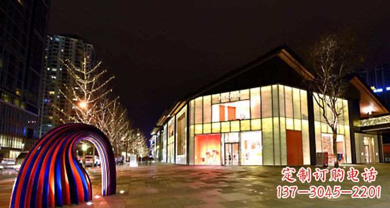 温州不锈钢抽象拱门街边景观雕塑