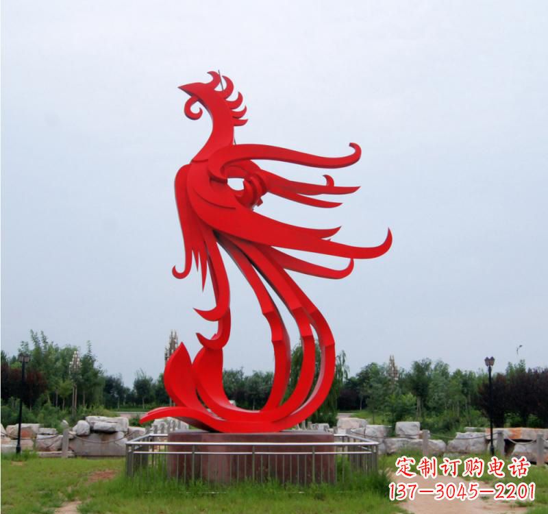 温州不锈钢抽象广场凤凰雕塑