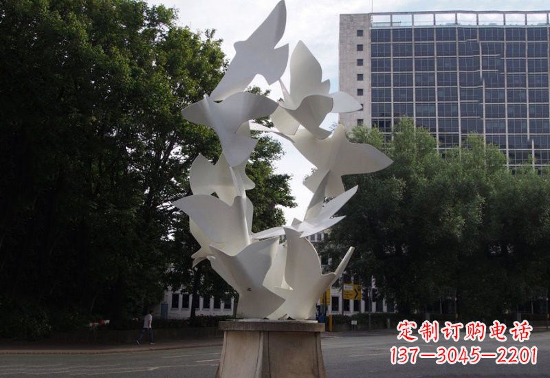 温州不锈钢抽象和平鸽雕塑