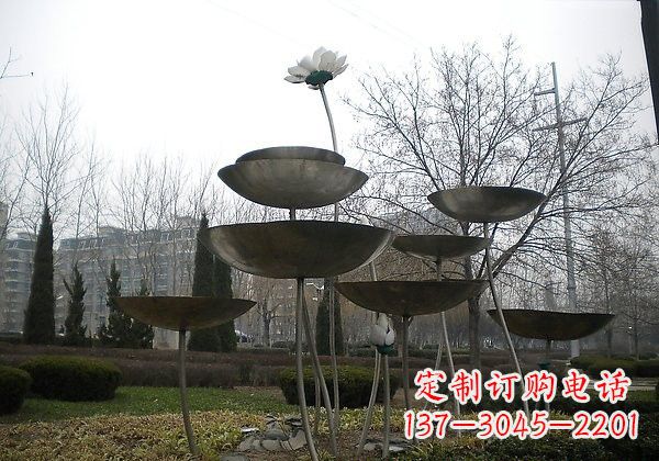 温州不锈钢抽象荷花雕塑