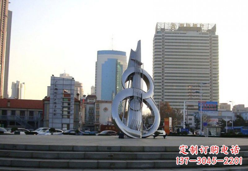 温州不锈钢抽象吉他雕塑2