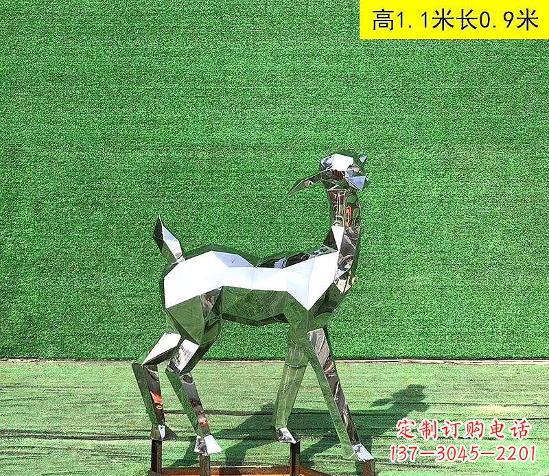 温州不锈钢抽象几何小鹿雕塑 