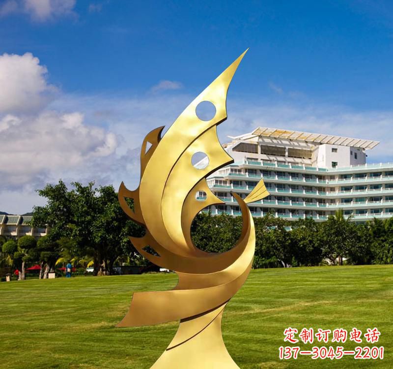 温州不锈钢抽象金凤凰雕塑