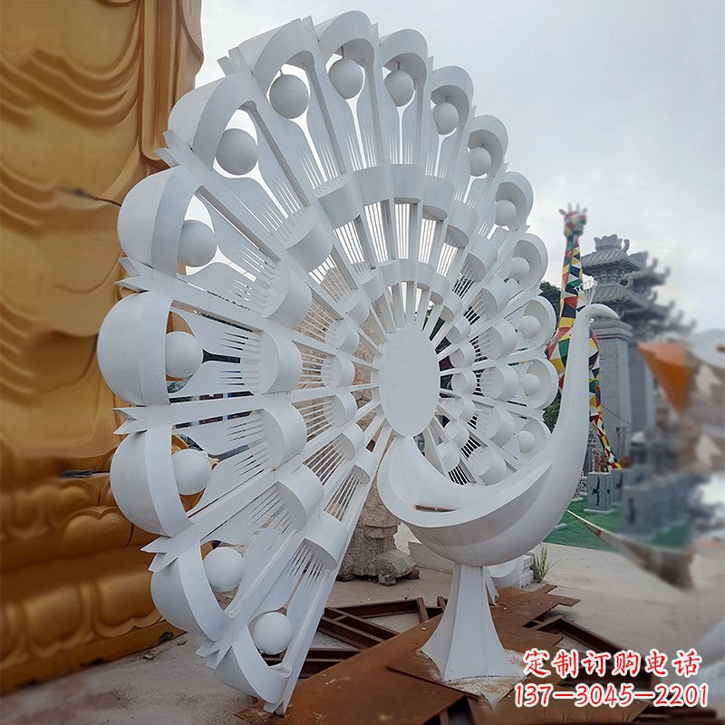 温州不锈钢抽象孔雀雕塑