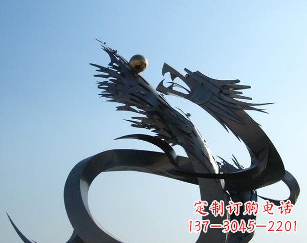 温州不锈钢抽象龙戏珠