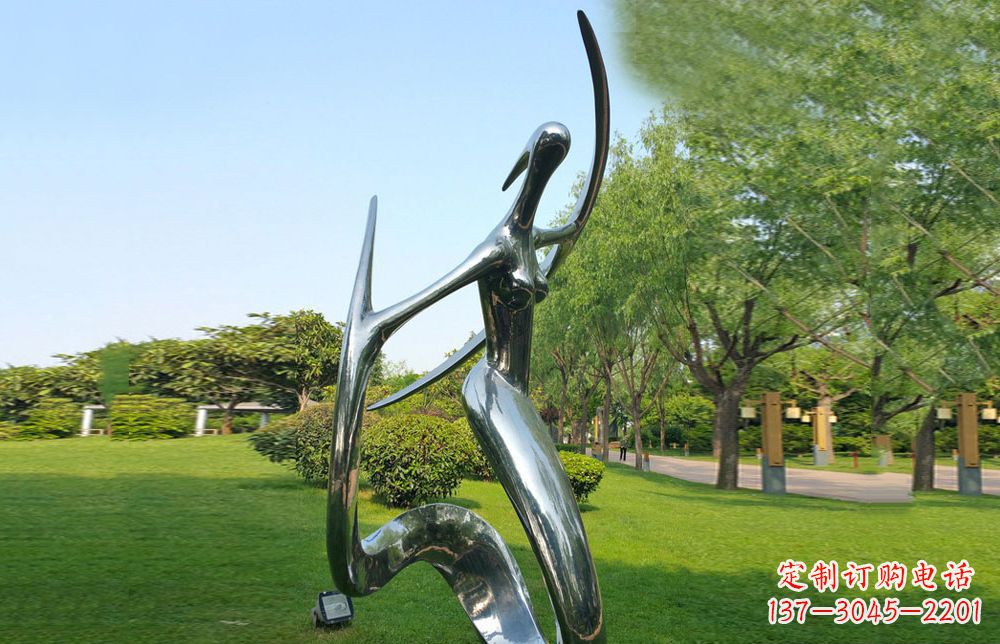 温州不锈钢抽象美女公园雕塑