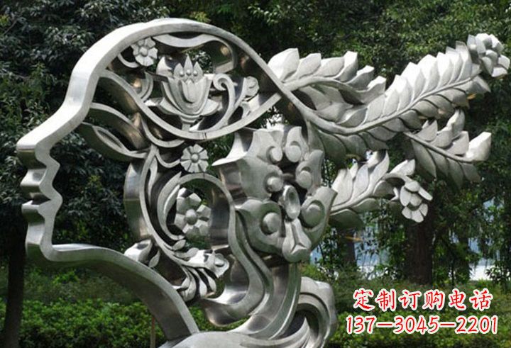 温州不锈钢抽象美女轮廓雕塑