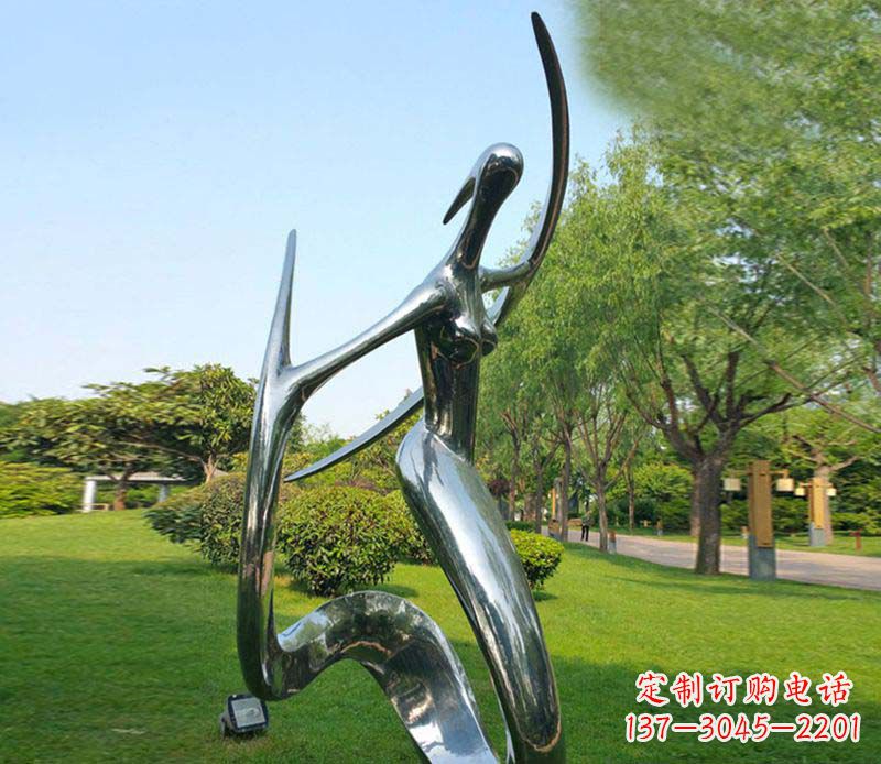 温州不锈钢抽象美女跳舞雕塑