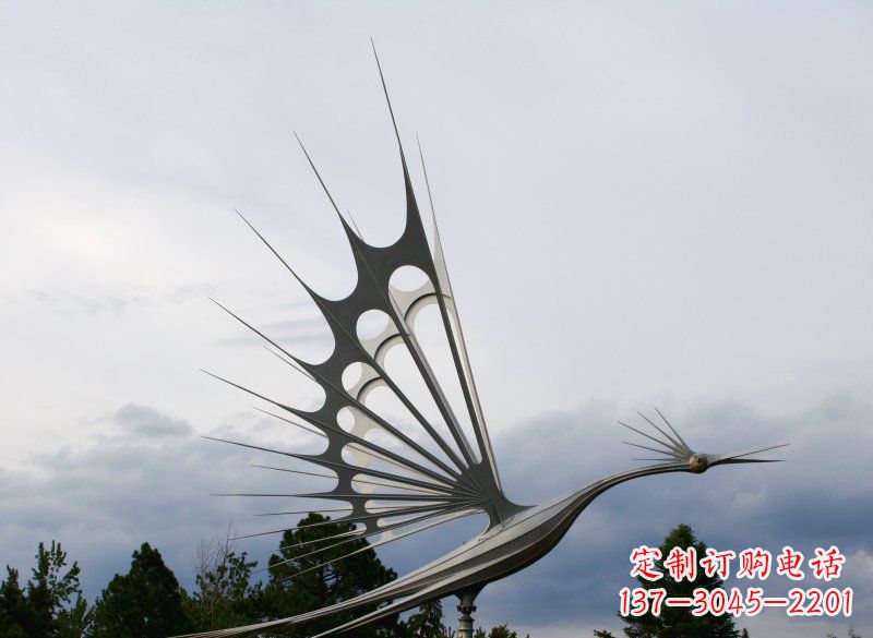 温州不锈钢抽象鸟大型动物雕塑