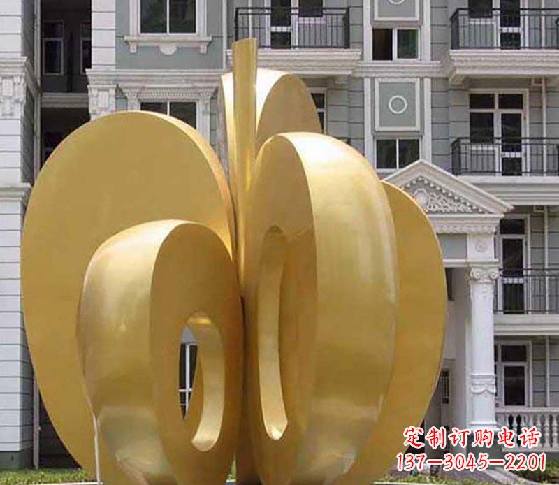 温州不锈钢抽象苹果雕塑