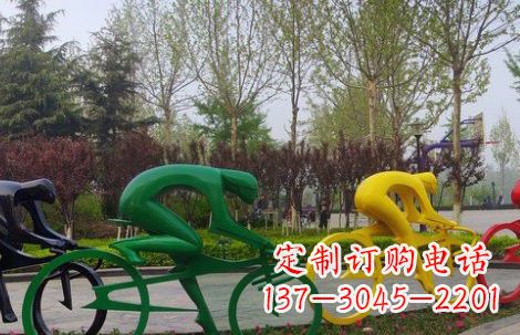 温州不锈钢抽象骑自行车人物雕塑
