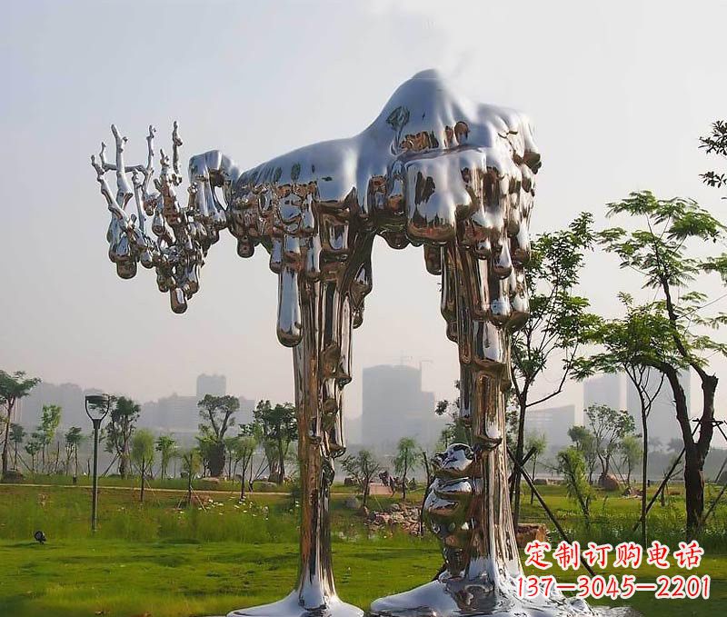 温州不锈钢抽象人物和拱门雕塑