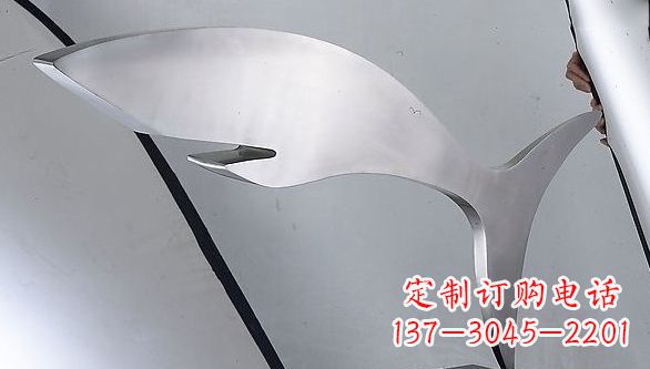 温州不锈钢抽象鲨鱼动物雕塑