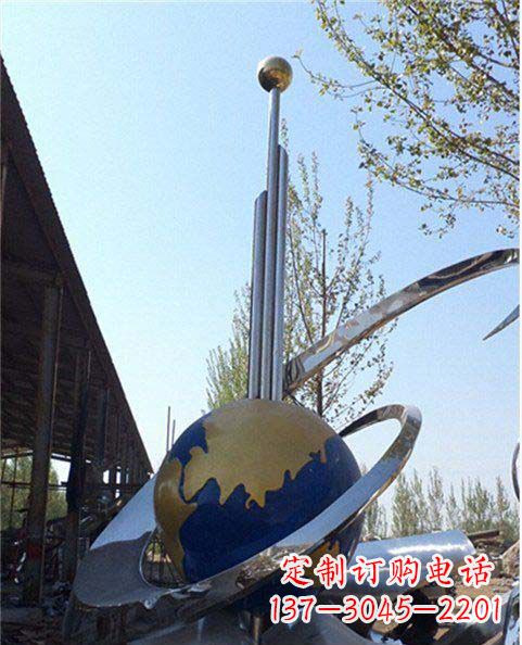 温州不锈钢抽象书本地球雕塑