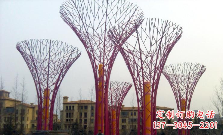温州不锈钢抽象树枝城市景观雕塑
