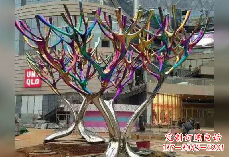 温州不锈钢抽象树枝雕塑
