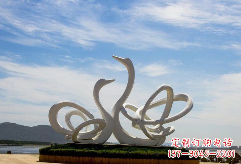 温州不锈钢抽象天鹅雕塑2