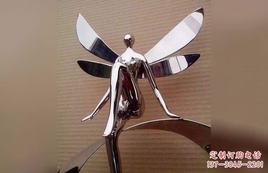 温州不锈钢抽象天使人物雕塑