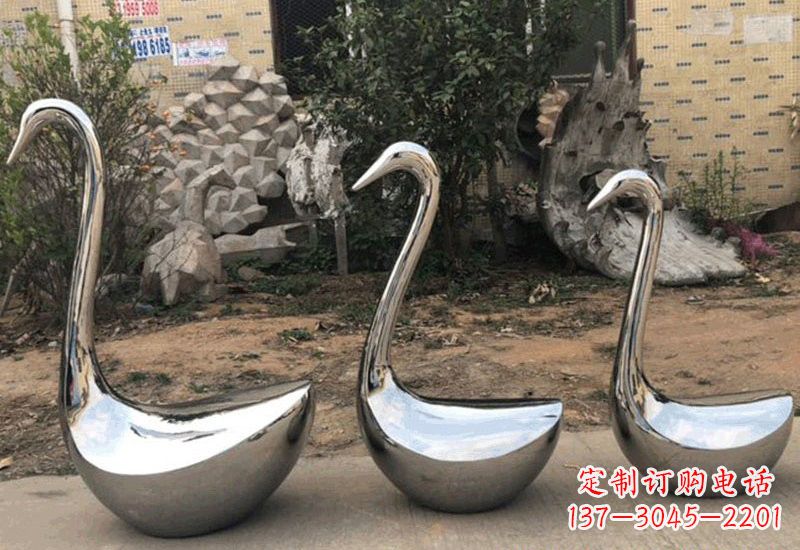 温州不锈钢抽象天鹅座椅雕塑