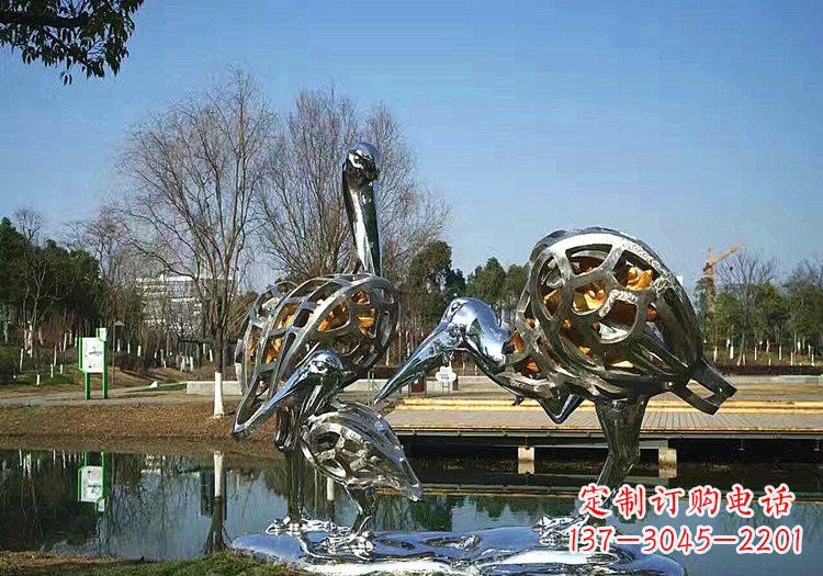 温州不锈钢抽象仙鹤雕塑222