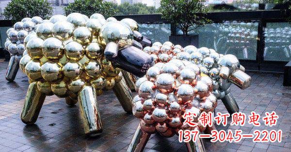 温州不锈钢抽象小羊肖恩雕塑