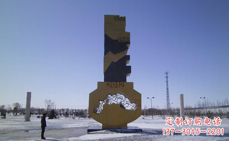 温州不锈钢抽象钥匙雕塑 (2)
