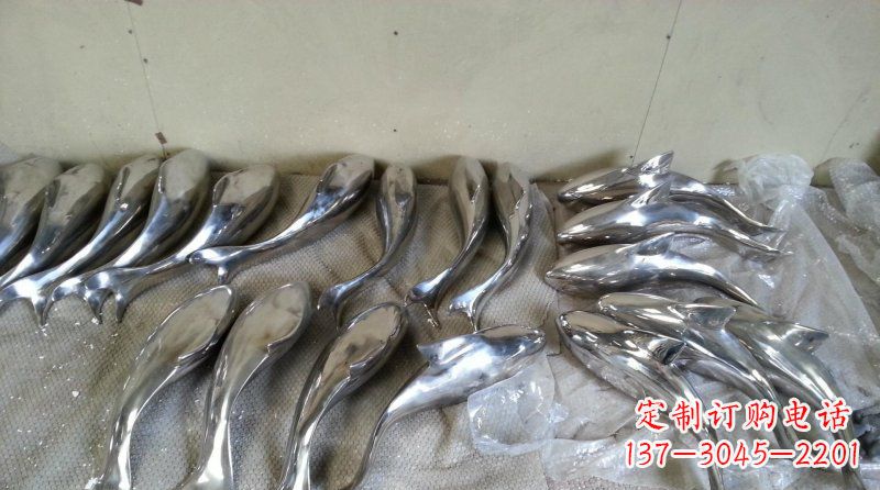 温州不锈钢抽象鱼动物雕塑