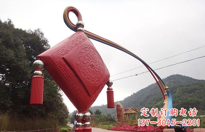 温州不锈钢抽象中国结拱门