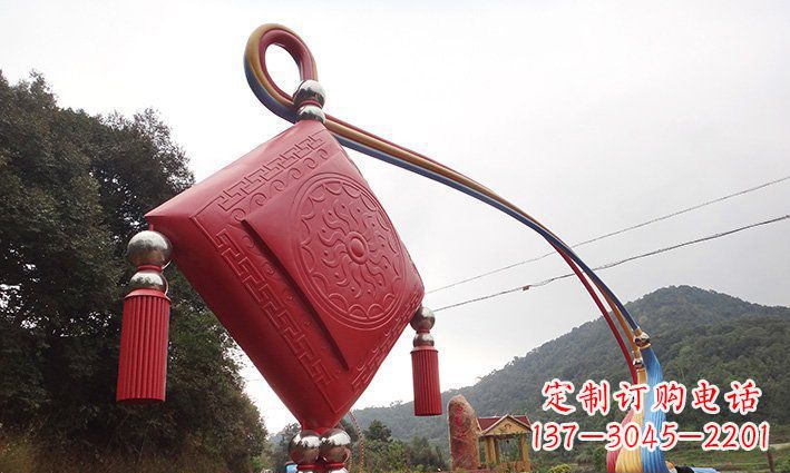 温州不锈钢抽象中国结拱门雕塑