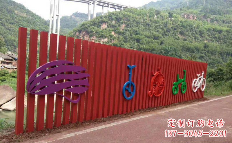 温州不锈钢抽象自行车公园景观雕塑