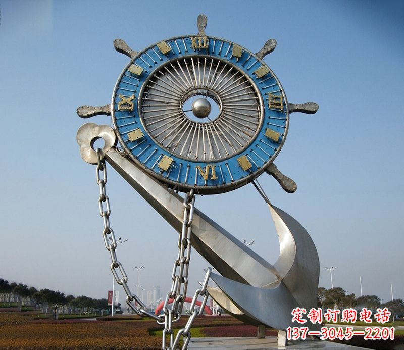 温州不锈钢船舵雕塑 广场