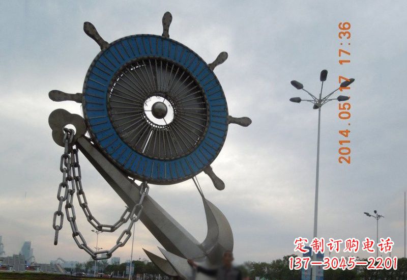 温州不锈钢船舵船锚雕塑