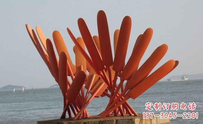 温州不锈钢船桨海边景观雕塑