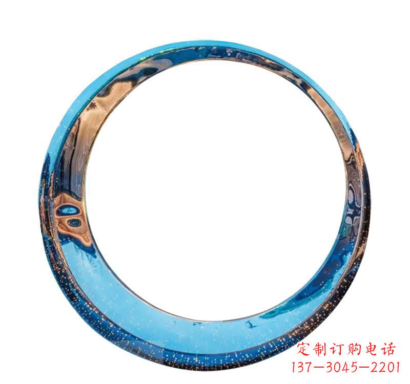 温州不锈钢创意景观圆环雕塑
