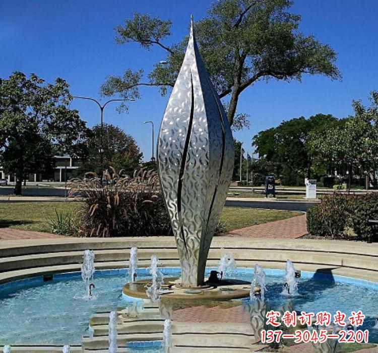 温州不锈钢创意浪花喷泉雕塑