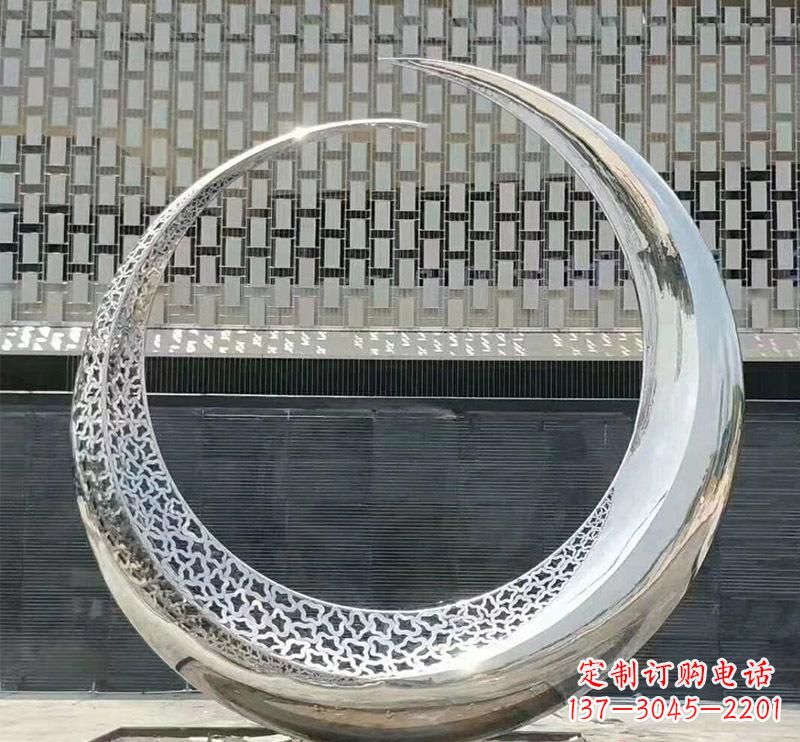 温州不锈钢创意圆环雕塑