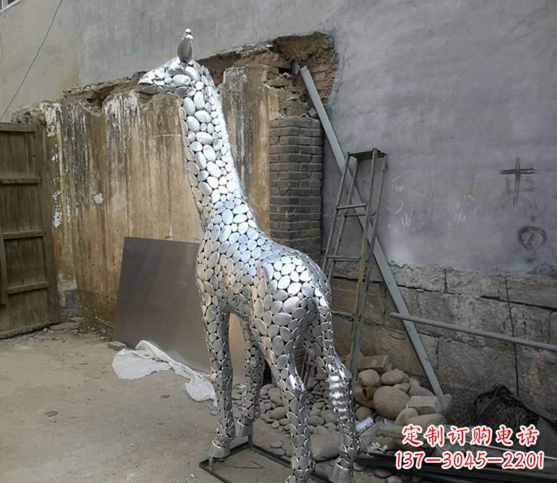温州不锈钢创意长颈鹿雕塑